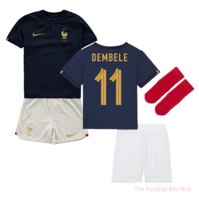 2022-2023 France Home Little Boys Mini Kit (Dembele 11)-unisoccer store